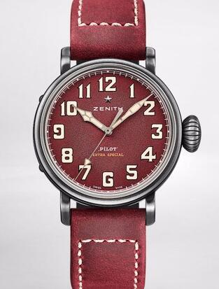 The red Zenith Pilot watch is very eye-catching.
